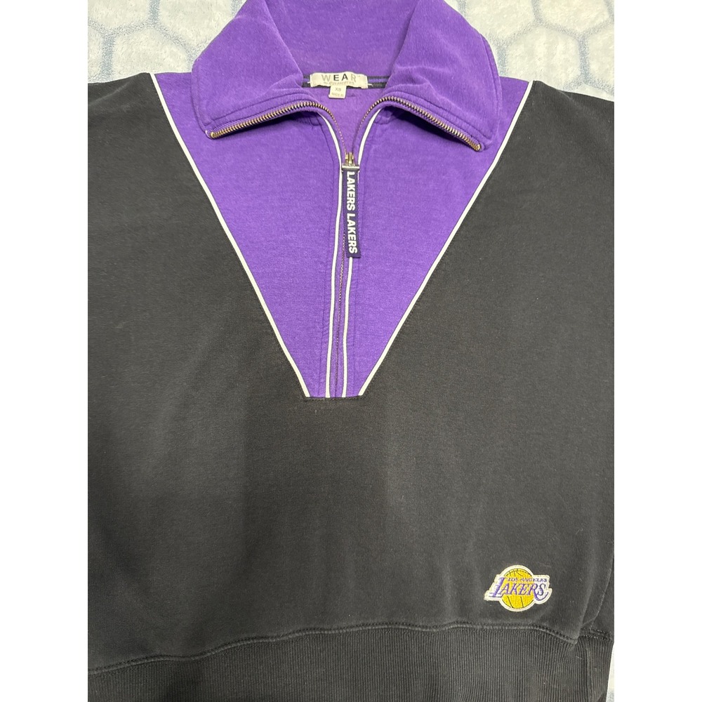 WEAR by Erin Andrews LA‎ Lakers Quarter Zip Sweatshirt Womens XS Purple Black